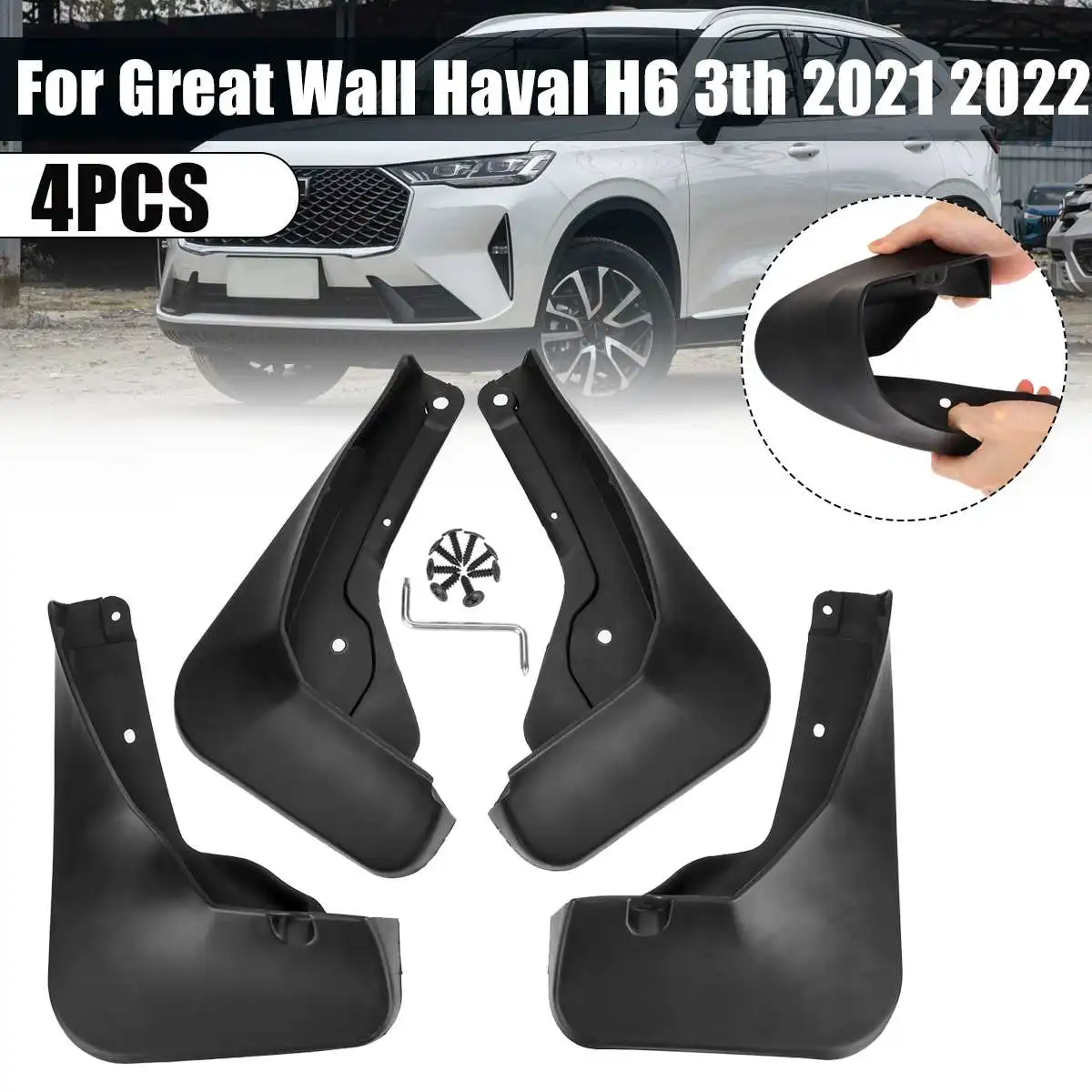 

Брызговики для Great Wall GWM Haval H6 3TH 2021 2022, 4 шт.