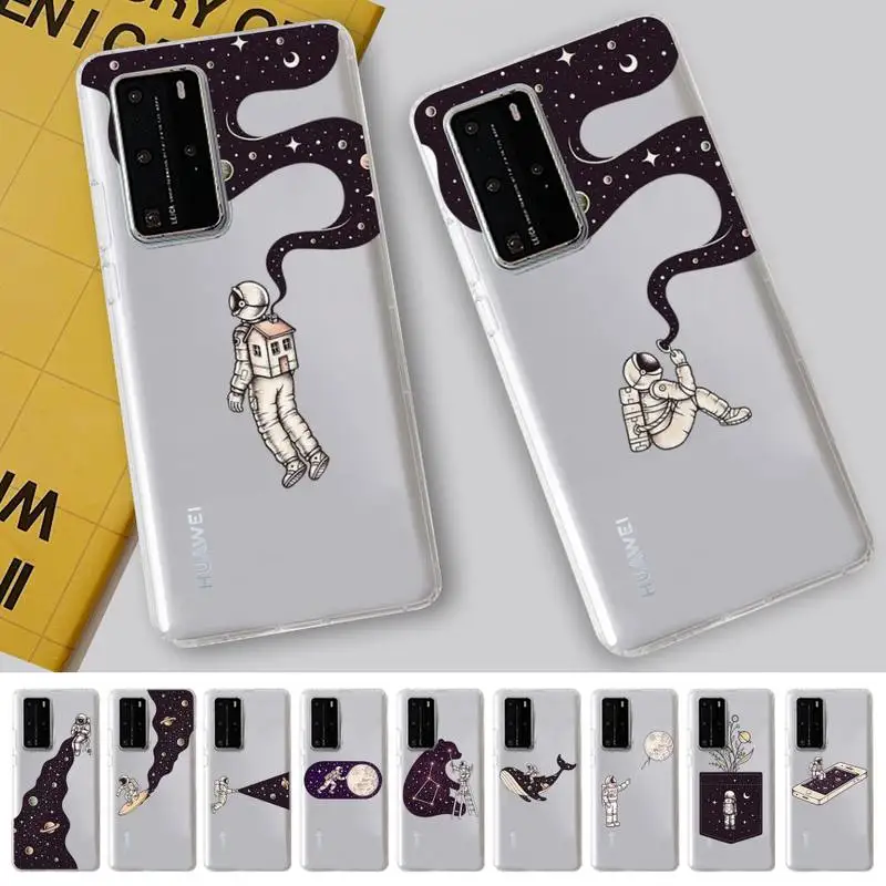 

Yinuoda Cute Cartoon Astronaut Star Space Phone Case For Huawei P 20 30 40 pro lite Psmart2019 Honor 8 10 20 Y5 6 2019 Nova3E