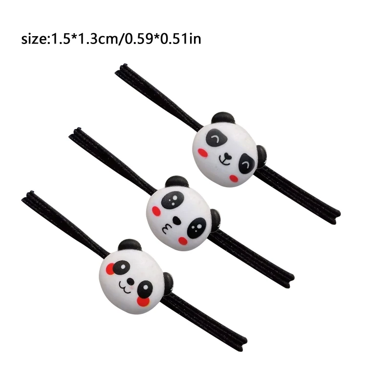 

3 Pieces Cartoon Panda Shape Scrunchies for Hair Panda Shaped Elastic Hair Ropes Dailywear Hair Accessories for Girls