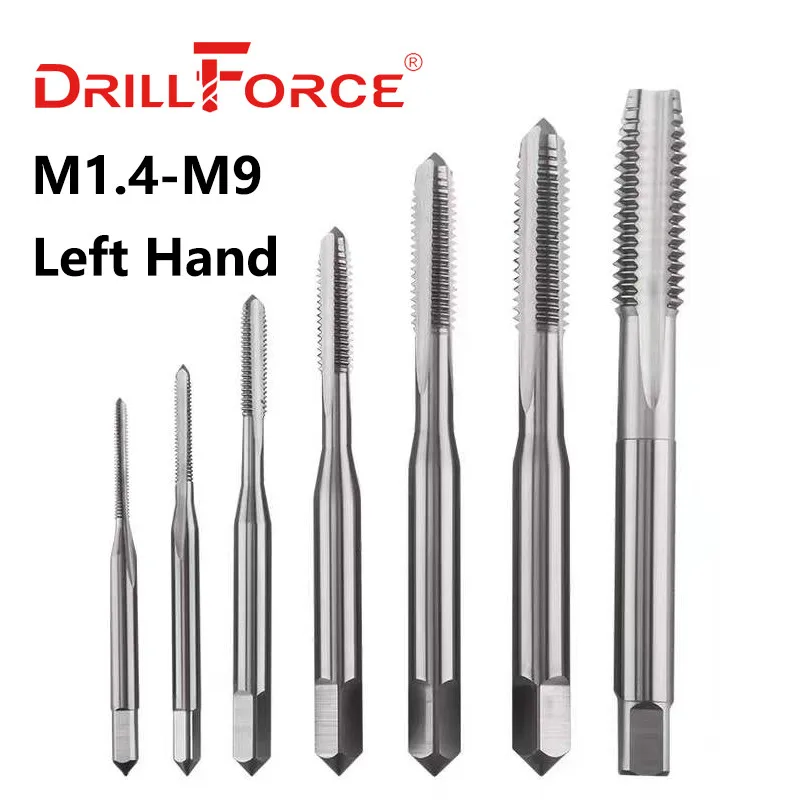 

Метчики для левой резьбы Drillforce HSS M1.4-M9