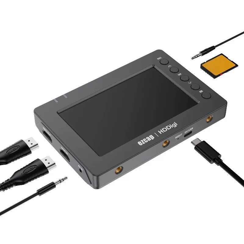 Фото HDDigi Full HD Recorder Портативный блок захвата видео 1080P Запись видео с HDMI AV-видео H.264 MP4 с 5-дюймовым цветным экраном HD №2