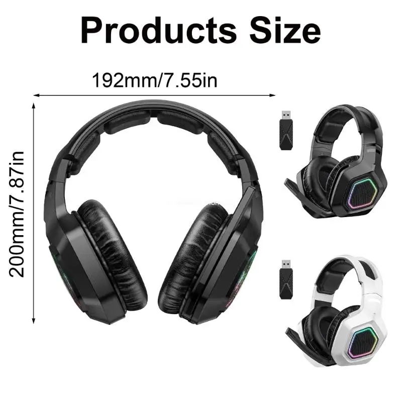 Беспроводные игровые гарнитуры с микрофоном светодиодной подсветкой