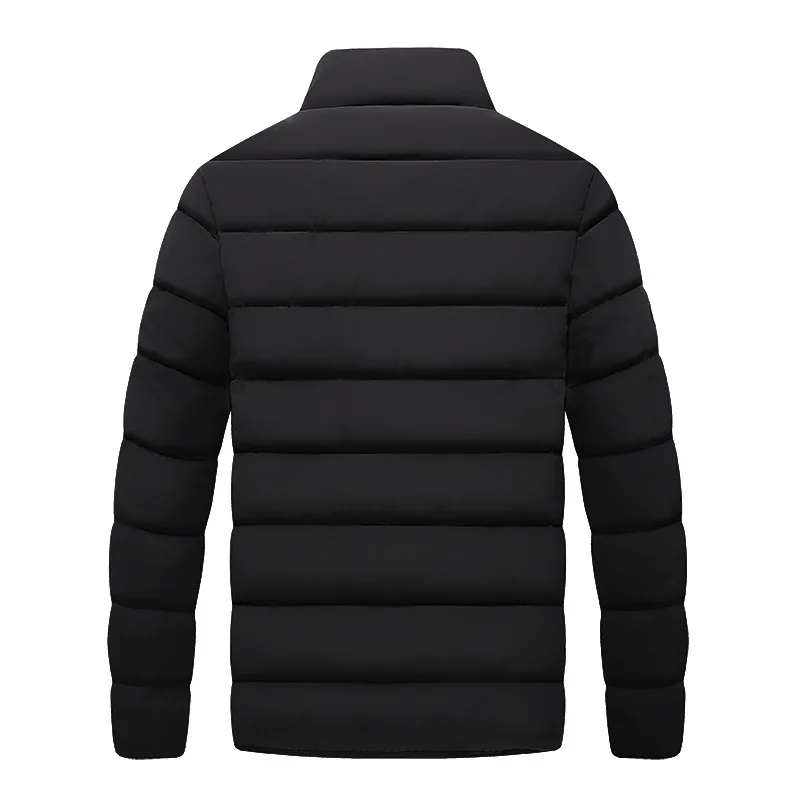 Autumn And Winter Men's Short Stand Collar Cotton Coat Thick Coat Warm Down Cotton Coat Casual Thickening Slim Fit Zipper Jacket