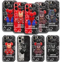 marvel cute spiderman venom bear for apple iphone 13 12 11 pro max mini x xr xs max se 5 5s 6 6s 7 8 plus phone case coque