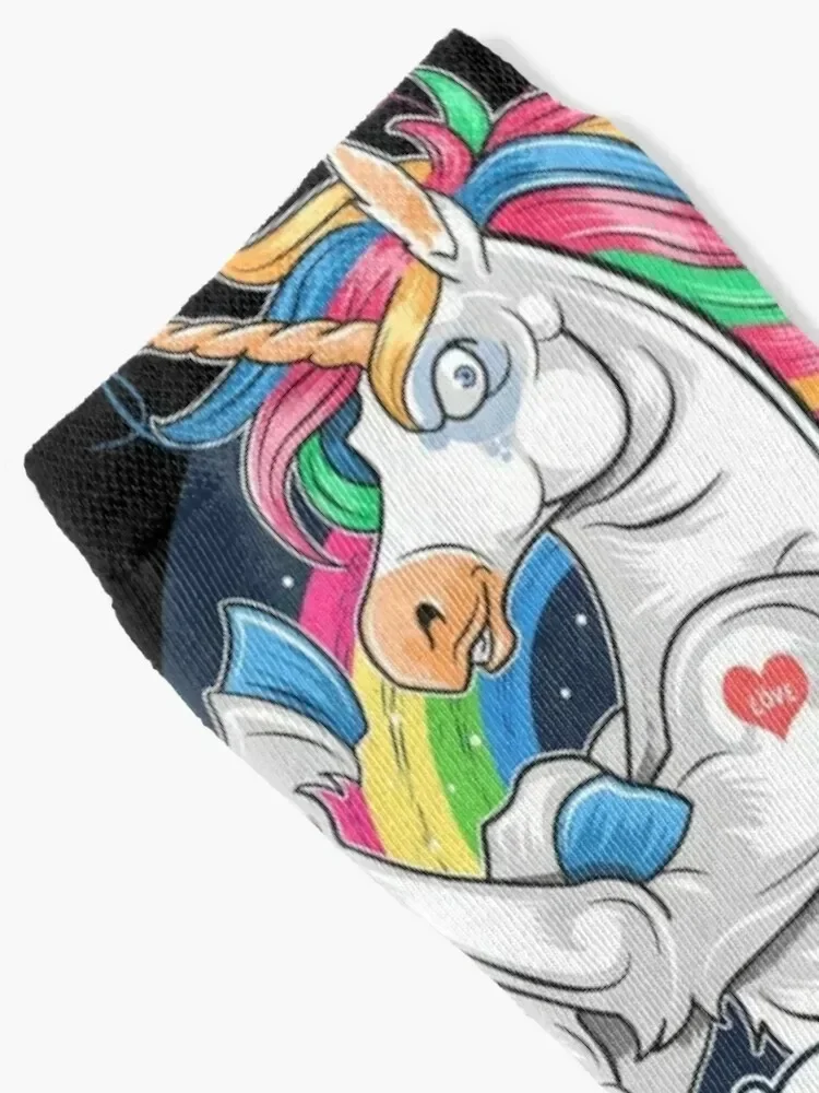 Unicorn Power - носки Magic Rainbow Cartoon Fantasy короткие рождественские чулки дизайнерские
