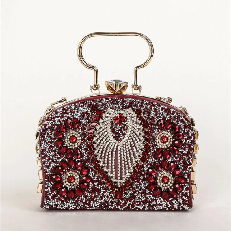 Роскошные вечерние сумки королевского синего цвета с бриллиантами сверкающие