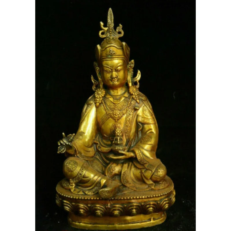 

Ancient Buddhist Temple Bronze Gilded Gurupada Sabawa Rinpoche Buddha Statue