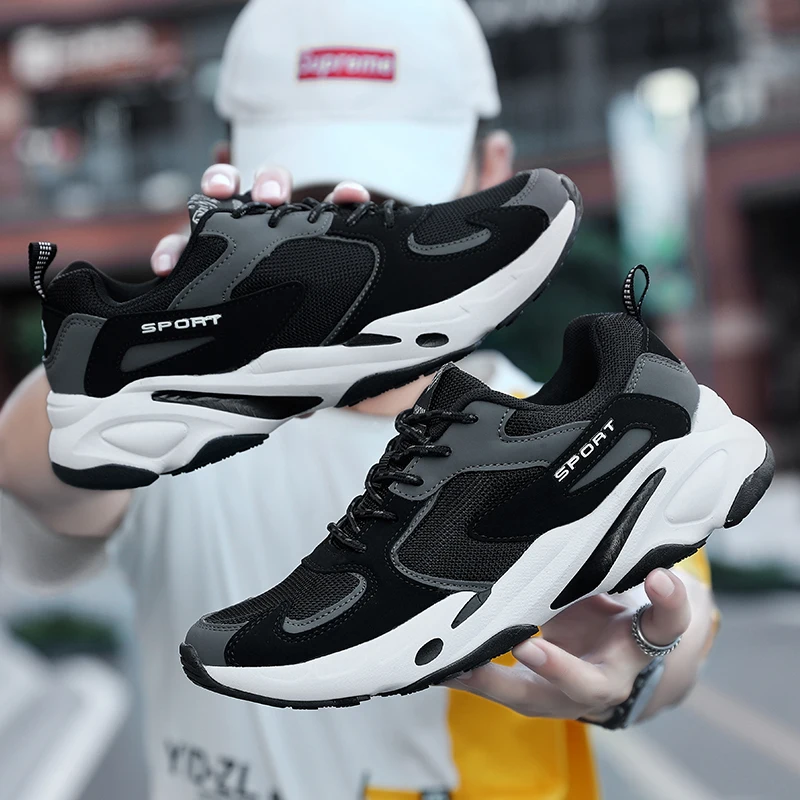 Men Running Sneakers Autumn Fashion Comfortable Non Slip Casual Sports Walking Mens Shoes Round Toe Thick Sole Zapatillas Hombre