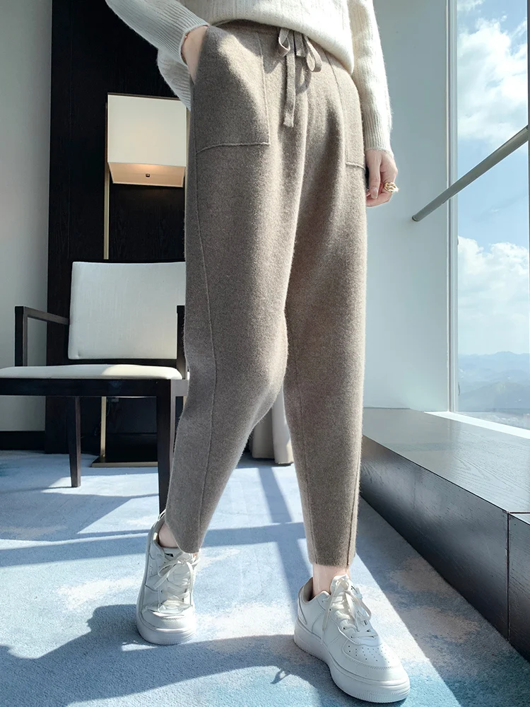 addonee Женские шерстяные брюки-карандаш из мериносовой шерсти