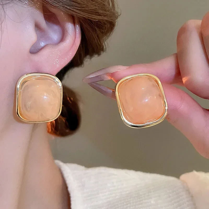 Женские Оранжевые Серьги-кисточки в Корейском стиле