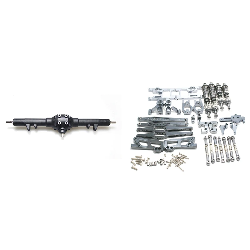 

2 Set RC Car Part: 1 Pcs Rear Axle Gearbox Transmission Box & 1 Set Seat Steering Seat Shock Absorber Complete Set