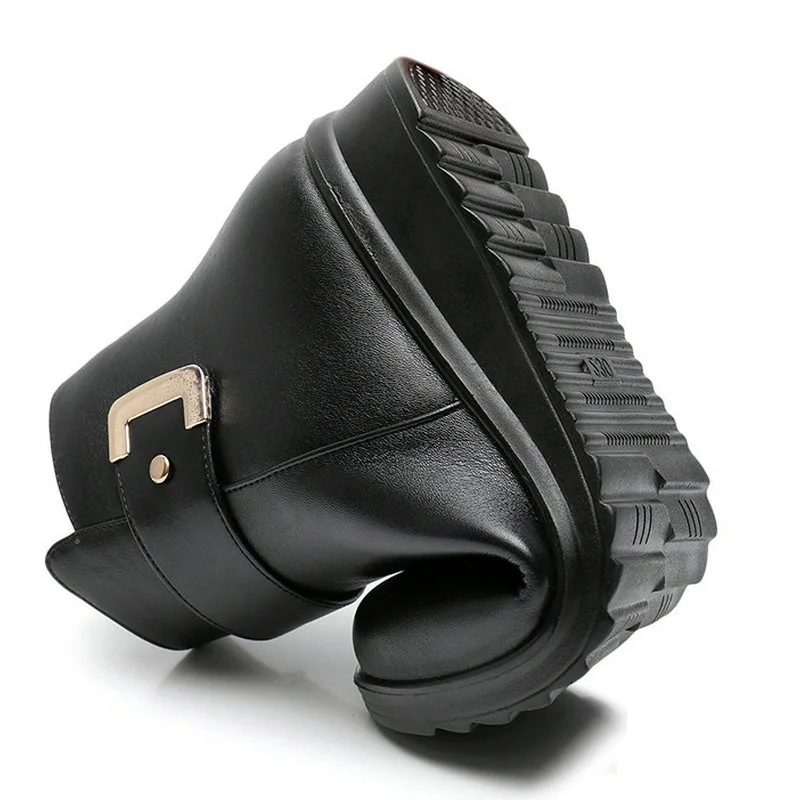 Женские ботильоны из натуральной кожи водонепроницаемые ботинки плюша и бархата