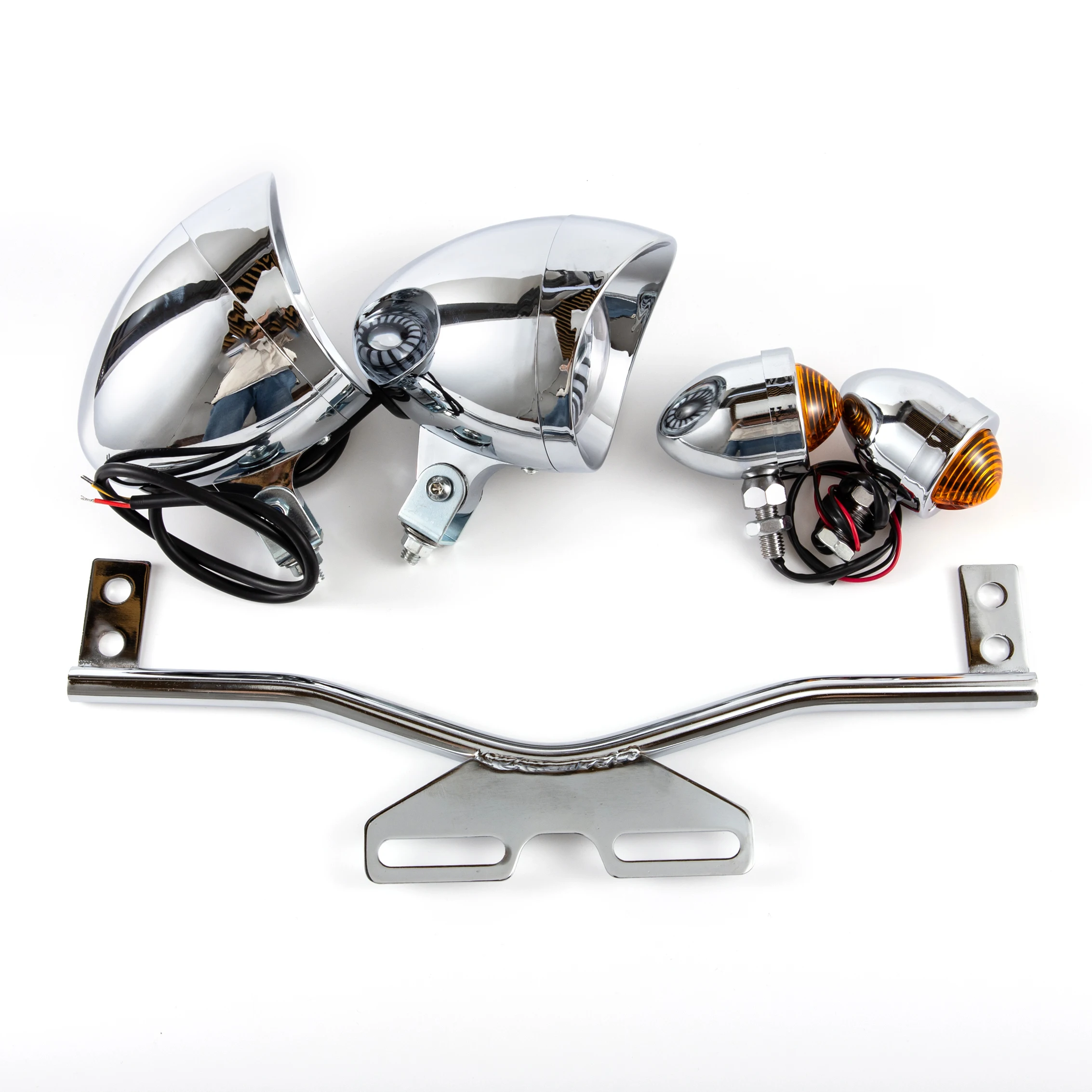 Фото Для Yamaha V-Star XVS 650 950 1100 для Suzuki Boulevard Intrumer для Honda VTX VT 750 1300, комплект указателей поворота для ближнего света №2