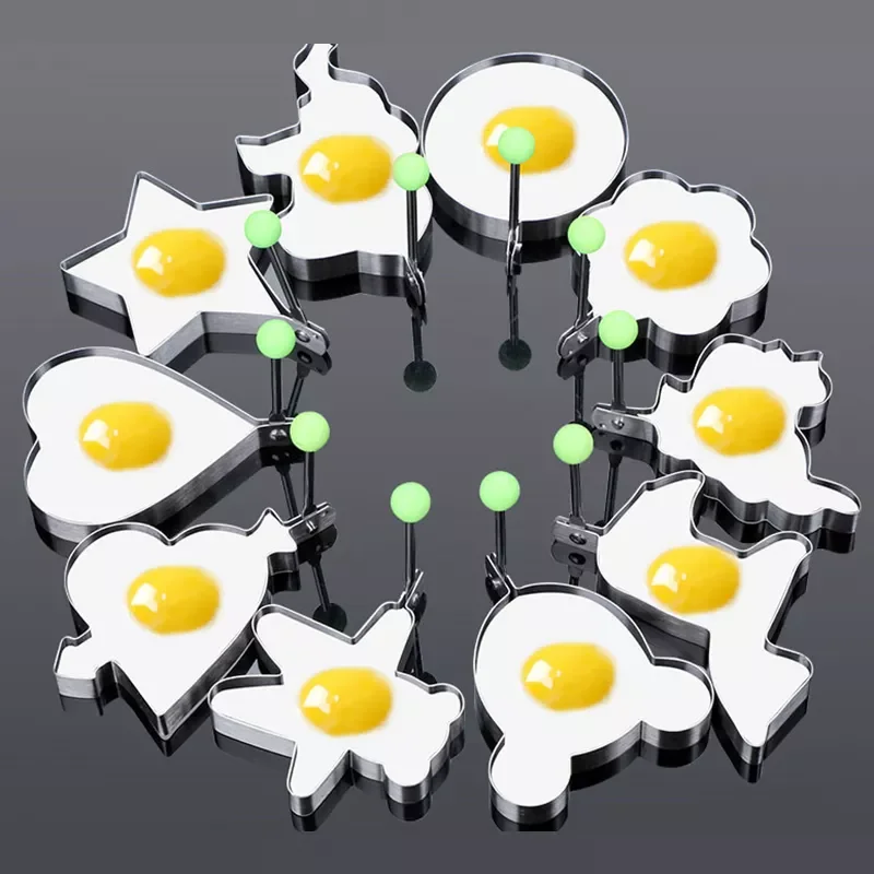 

NEW 10Pcs/set Stainless Steel Fried Egg Pancake Shaper Omelette Mold Mould Frying Egg Cooking Tools Kitchen Accessories Gadget R