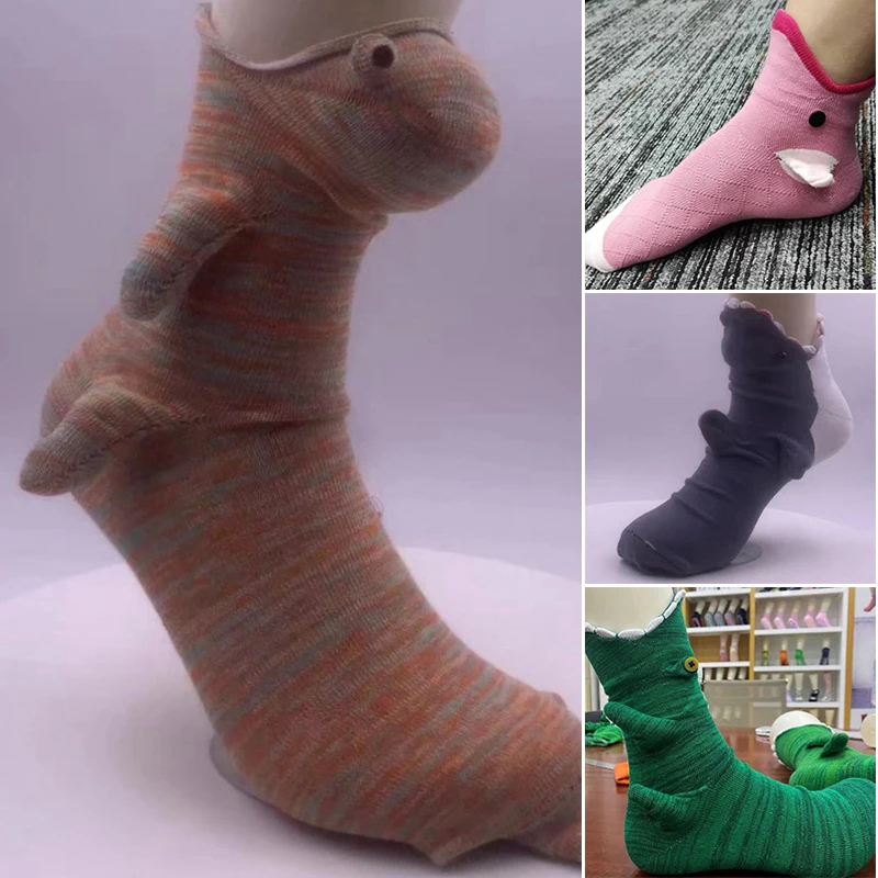 

Вязаные носки из крокодиловой кожи для женщин и мужчин, зимние теплые носки до щиколотки, домашняя напольная одежда JL