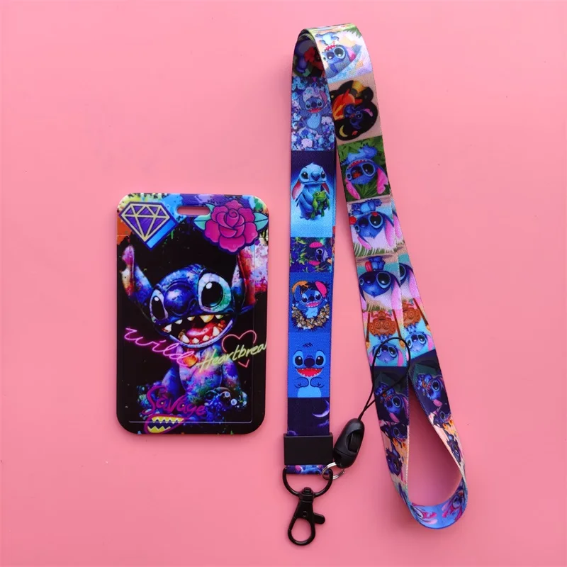 

Disney Stitch Women's ID Badge Holder Gift with Cute Neck Lanyard Strap for Women and Men ,capacity:2 Credit Cards or Name Cards