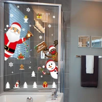 2021 6090cm christmas decors christmas multicolor wall sticker win dow glass background waterproof home wall stickers posters