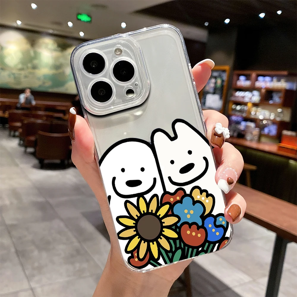 M-Matsui Art Dog Transparent Soft Shell For iPhone Plus 11 13 12 14 15 16 Pro XS Max