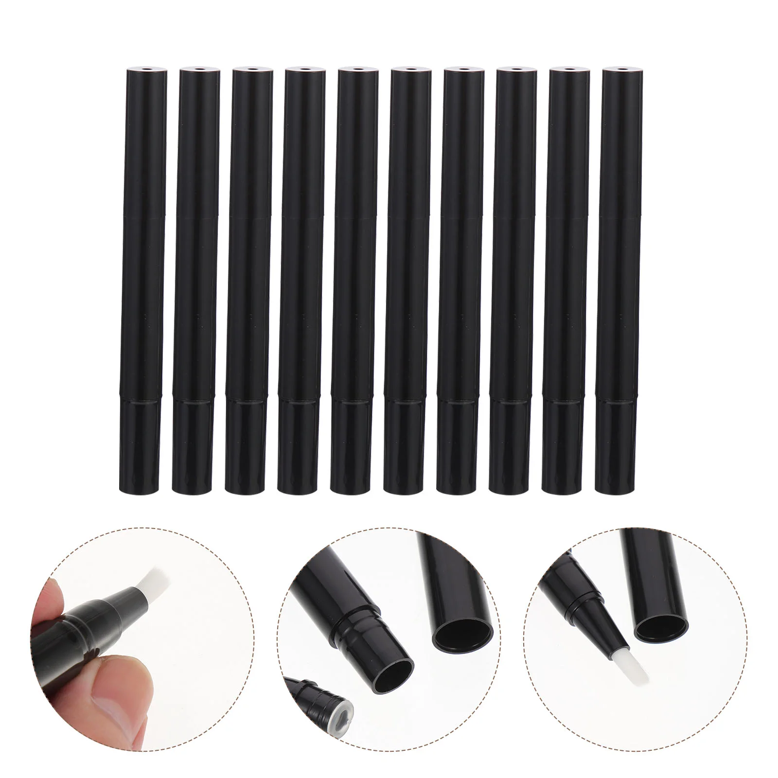 

10 Pcs Whitening Pen Nail Polish Twist Gel Cuticle Revitalizer Oil Plastic Lip Gloss Container