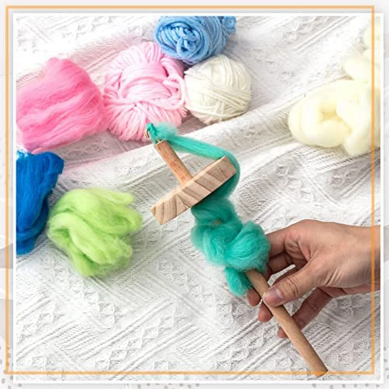 Новый 2 шт. DIY Drop Spindle Top Whorl Пряжа Spinner Ручной деревянный прялка для изготовления
