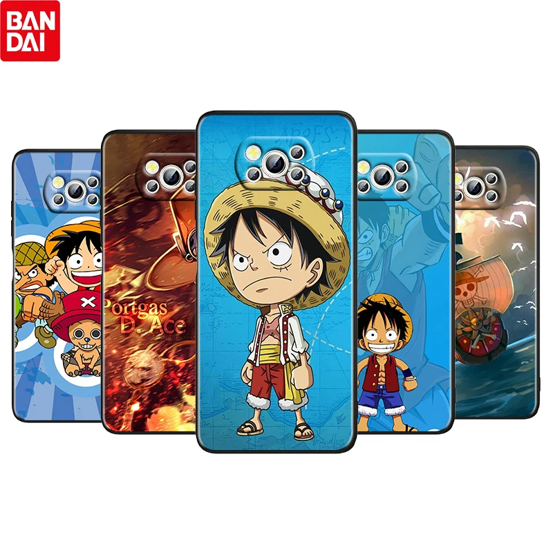 

Cool ONE PIECE Anime Boys For Xiaomi Poco M4 X3 F3 GT NFC M3 C3 M2 F2 F1 X2 Pro Mi Mix3 TPU Soft Silicone Black Phone Case Cover