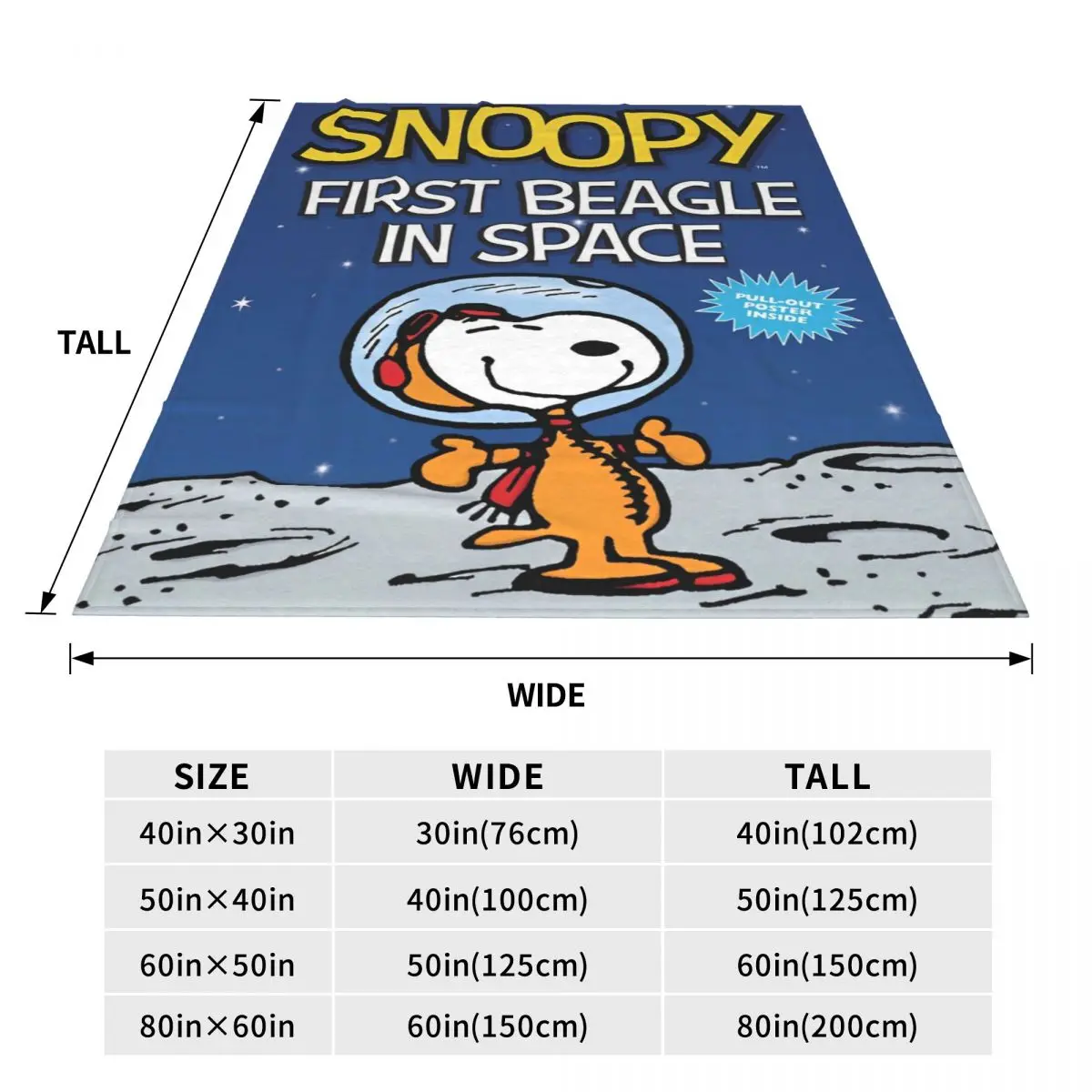 Одеяло Snoopy в виде астронавта Miniso мягкое теплое новинка плюшевое постельное белье