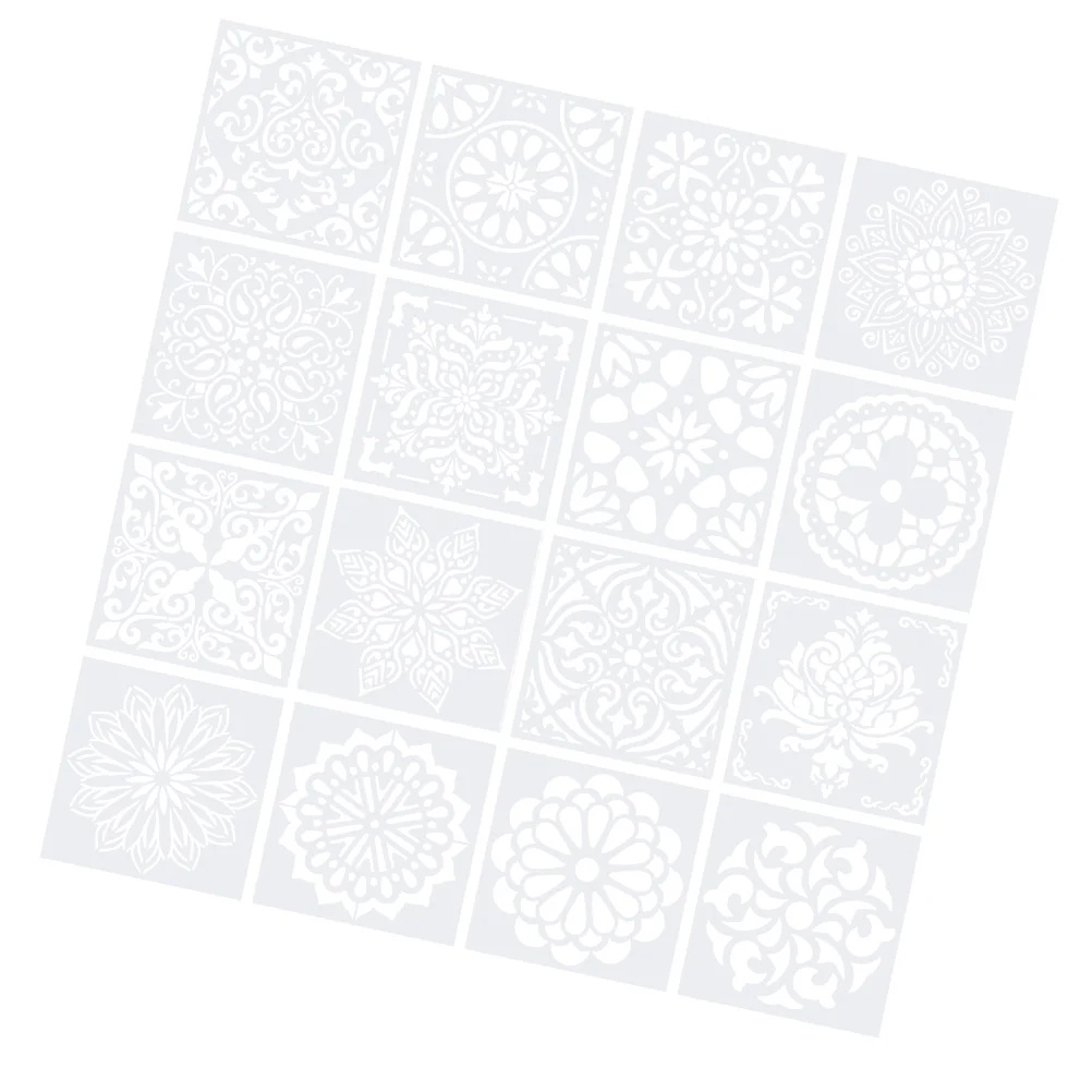 

16 шт. трафареты для плитки Мандала трафареты круглые печатные живописи