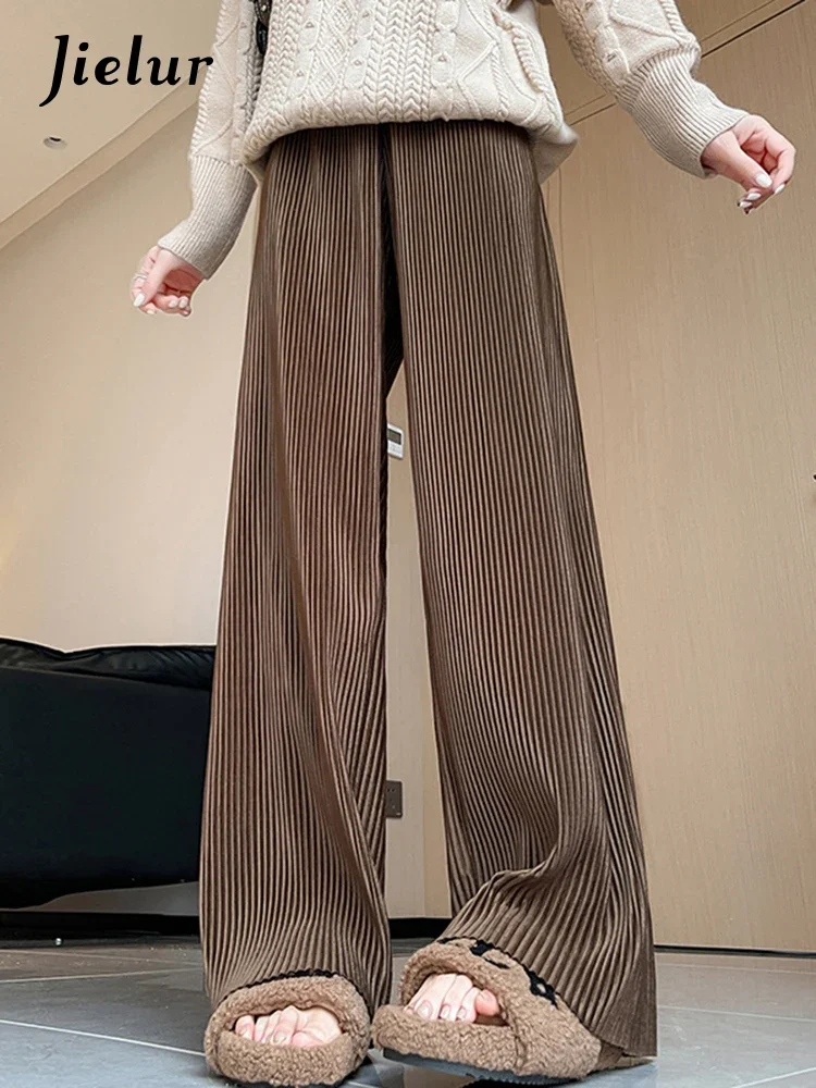 Jielur Плотные свободные простые офисные женские брюки с карманами новые тонкие