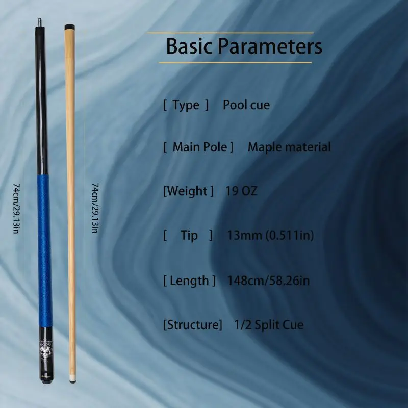 Бильярдный Кий дизайн черепа для Хэллоуина-многослойный наконечник с синей