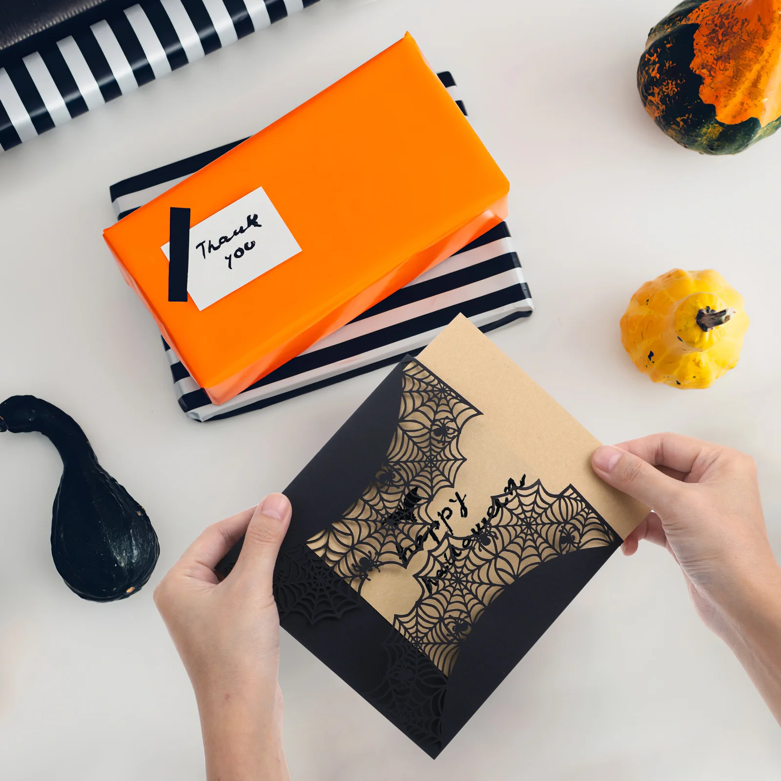 10 шт. пригласительные открытки на Хэллоуин с бантом осенние украшения для дома