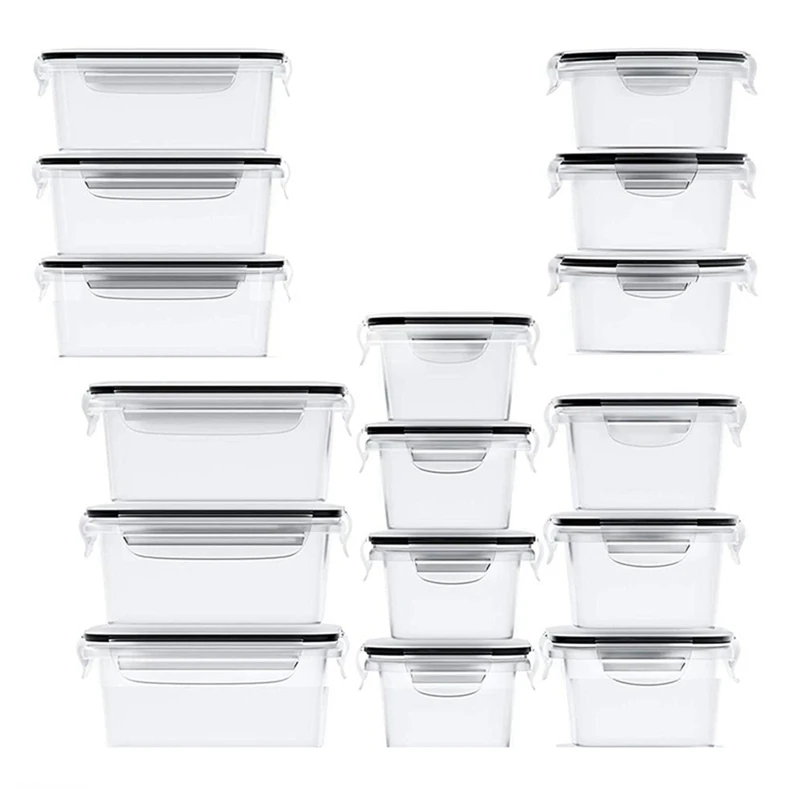 

Герметичные контейнеры для хранения пищевых продуктов из 16 предметов с крышками (16 контейнеров и 16 крышек), пластиковые контейнеры для подготовки пищи