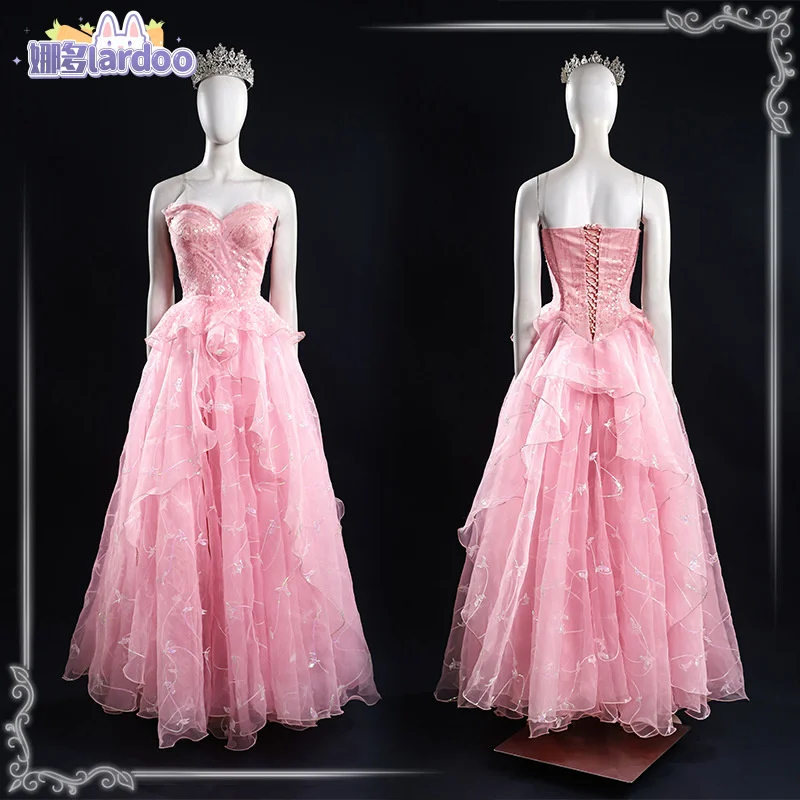 Lardoo Wicked Glynda Косплей Костюм Розовое Женское Платье Аксессуары Красивый Наряд