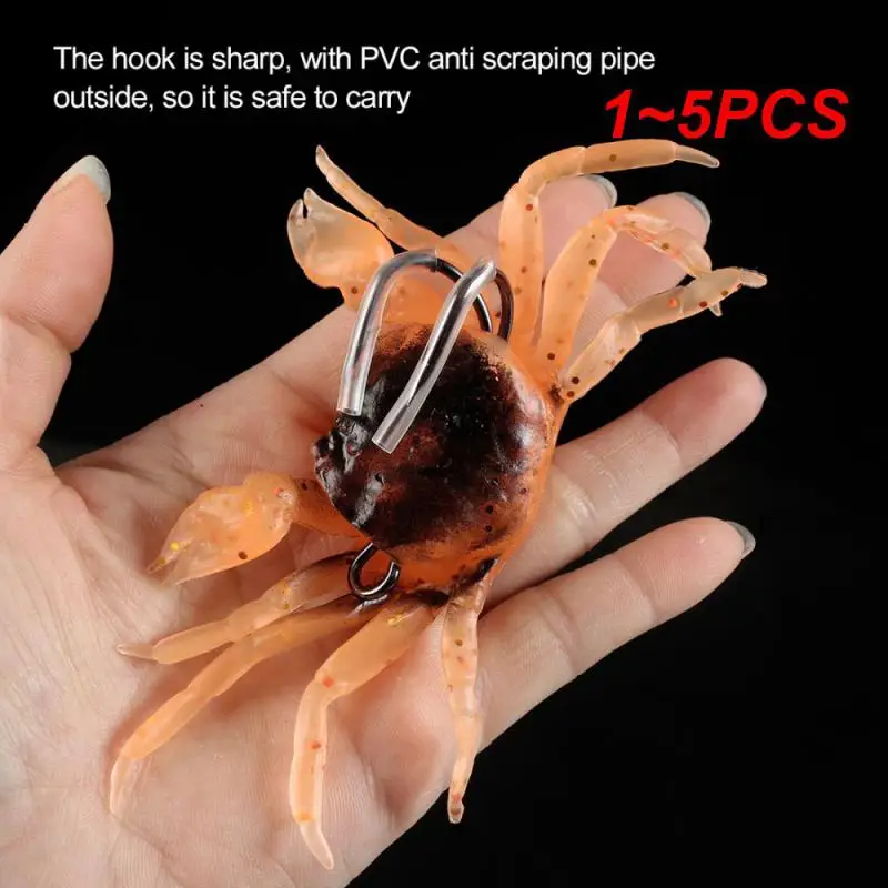 

1~5PCS Artificial Crab Bait 3D Simulation Crab Bait Sea Hook Fishing Tackle Soft Bait With Pointed Hook 30g Fishing Accessories