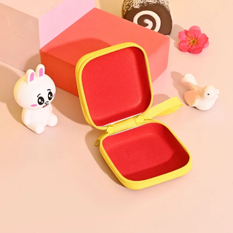 Cute Cartoon Fruit Square Tinplate Coin Purse Mini Portable Zipper Headphone Bag Data Cable Storage Bag Box Bags Small Wallet