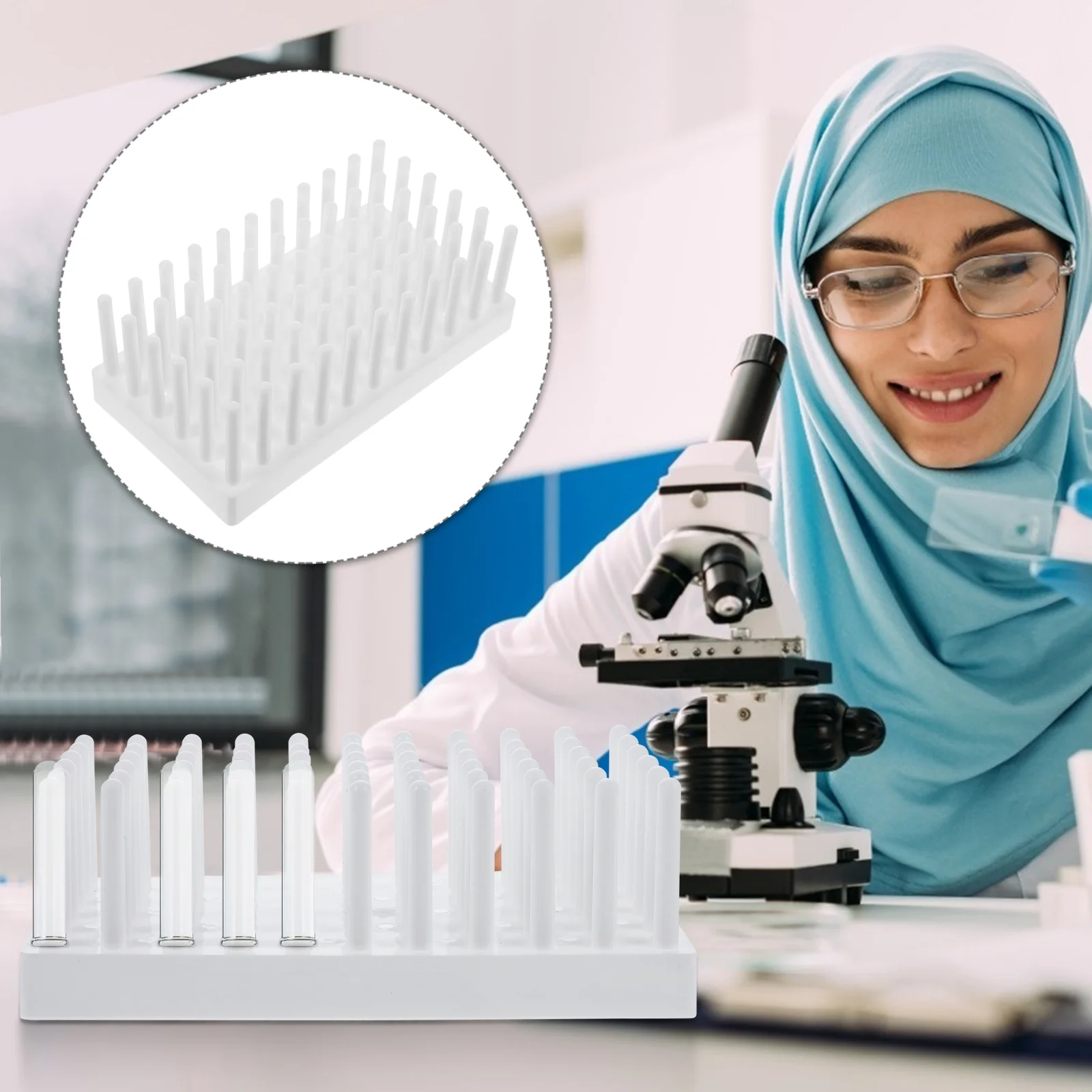 

1pc Test Tube Stand Plastic Test Tube Peg Drying Rack for Drying Test Tube Mobile heads Tubes