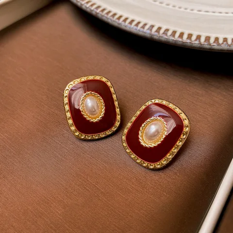 РscvonM винтажные масляные серьги красные черные