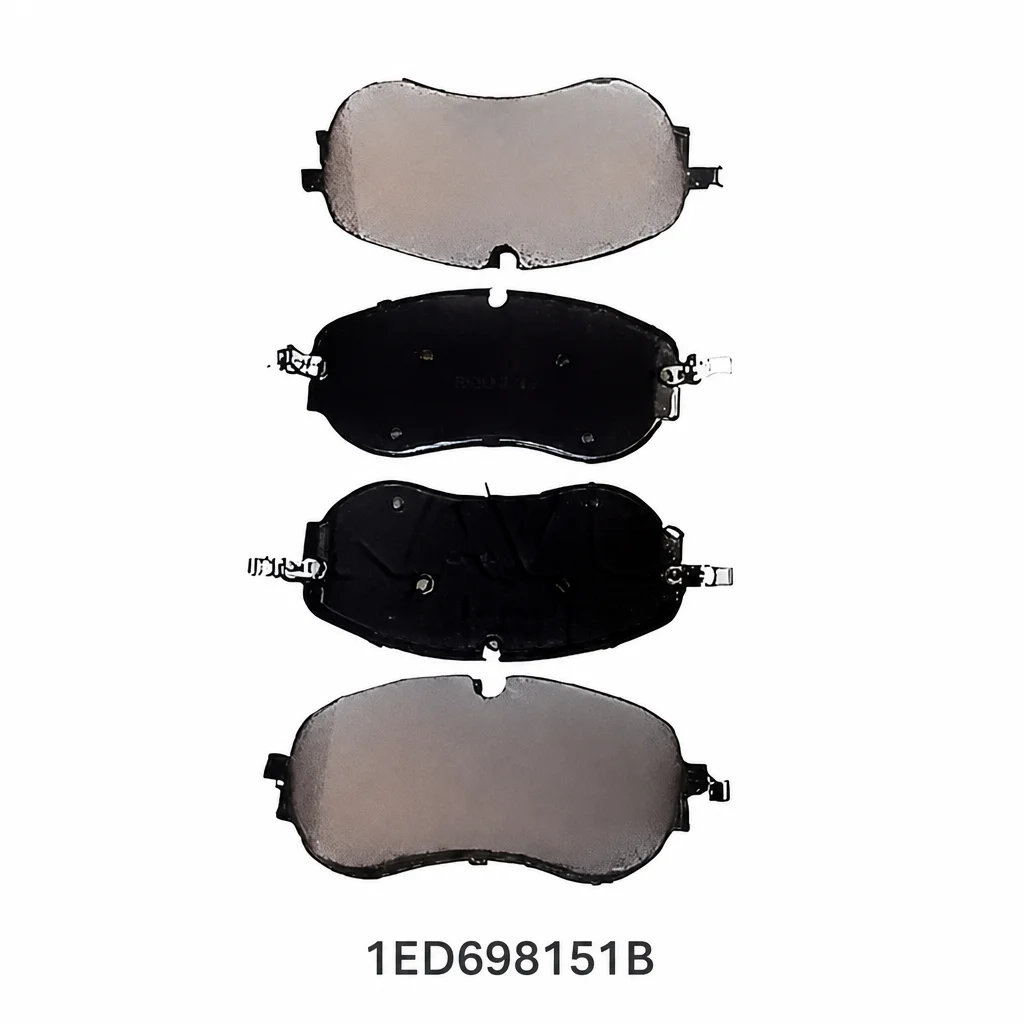 Фото Передние тормозные колодки, оригинальные (OEM) для Volkswagen, модель: 1ED 698 151 B. Совместимо с автомобилями Volkswagen, Audi, Skoda. №1