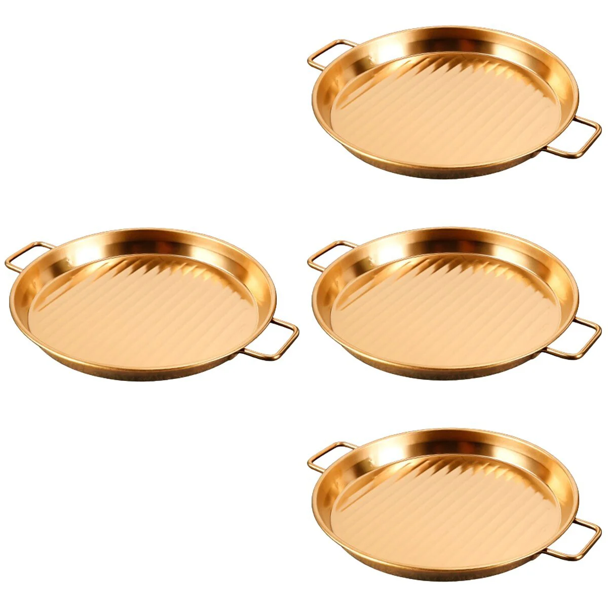 

4pcs Stainless Steel Food Tray Metal Tray Stainless Steel Snack Tray with Handles