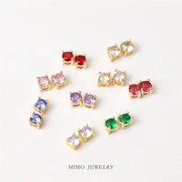 mimo jewelry copper plated real gold micro inlaid zircon colorful 4mm claw drill diy manual bead winding accessories
