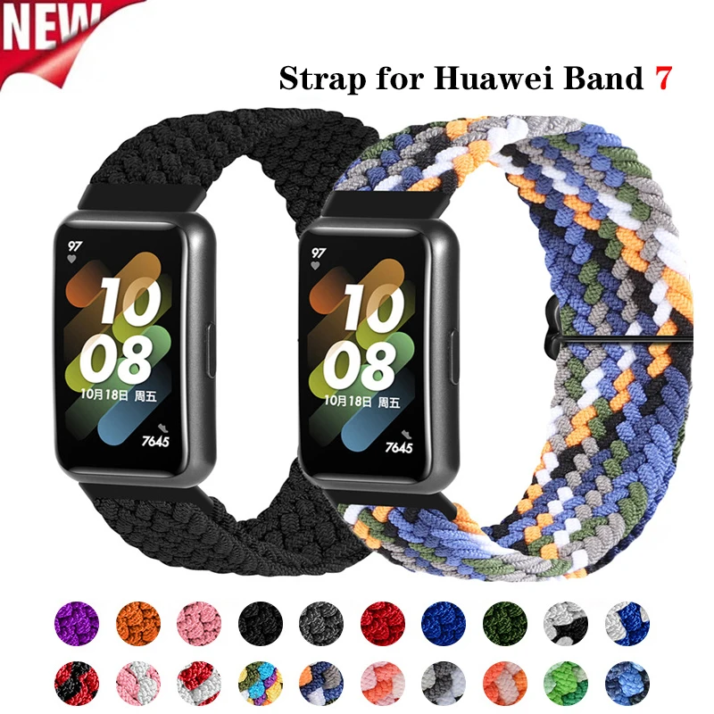 Strap For Huawei Band 7 Adjustable Elastic Nylon Braided Strap Men Women Replacement Bracelet Wristband For Huawei Band7 Pulsera