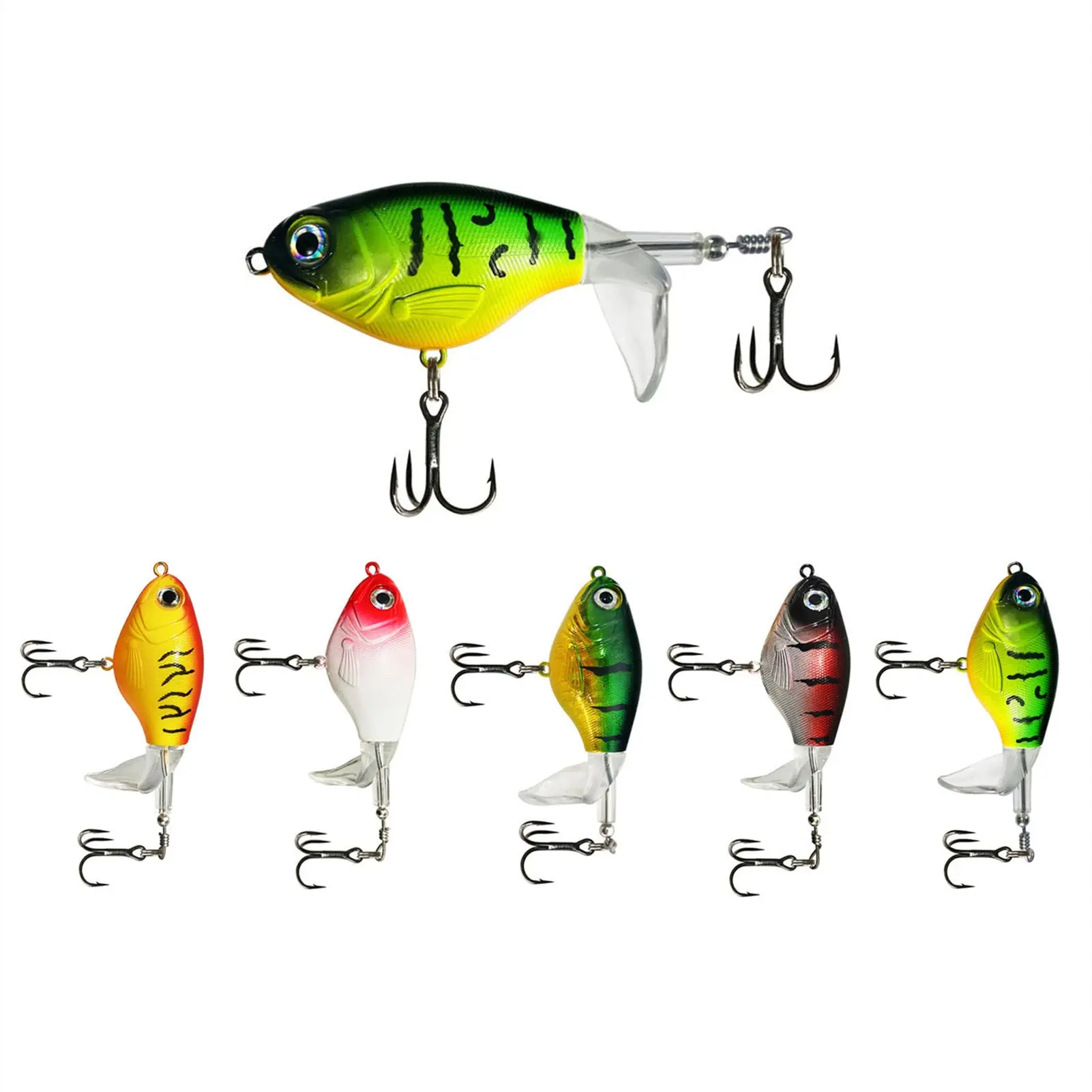 5 Pack Fishing Lures Set Topwater Baits With Floating Tractor Rotating Tail Propeller Box Artificial Surface Hard Lure enlarge