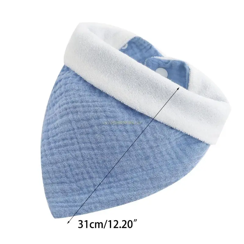 Baby Burp Cloths Gauze Cotton Bib Adjustable 2-Step Snap Button Feeding Bibs Skin Friendly Nursing Bib High Drop Shipping images - 6