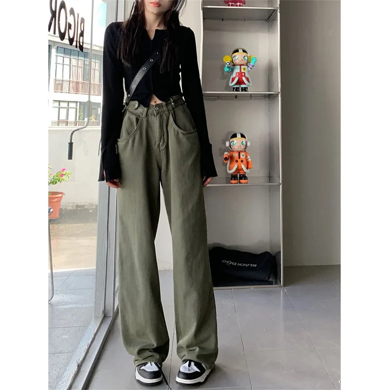 Vintage Jeans Women Spring Summer High Waist Trousers Wide Legged Trousers Y2K Streetwear Korean Style Clothes Women 2023