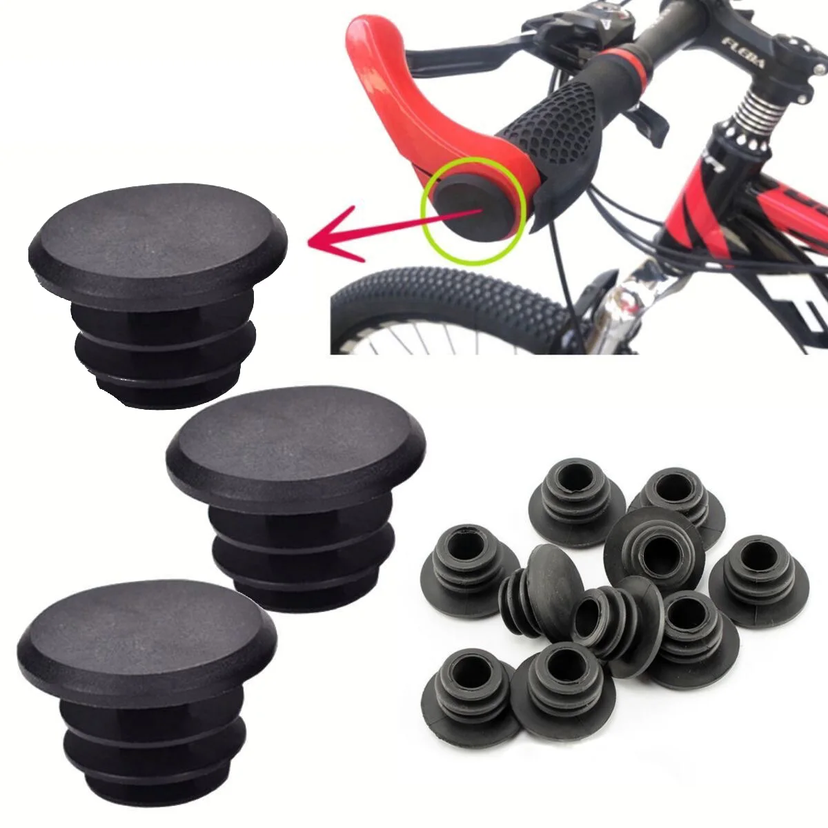 

10 шт., пластиковые заглушки для руля велосипеда