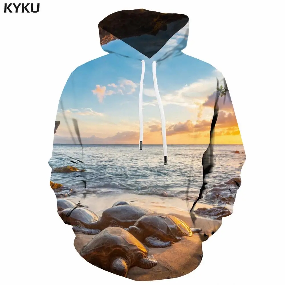 

Толстовка мужская с 3D-принтом, повседневный свитшот с капюшоном, с принтом морской черепахи, облако, Забавный пуловер, худи с 3D-принтом