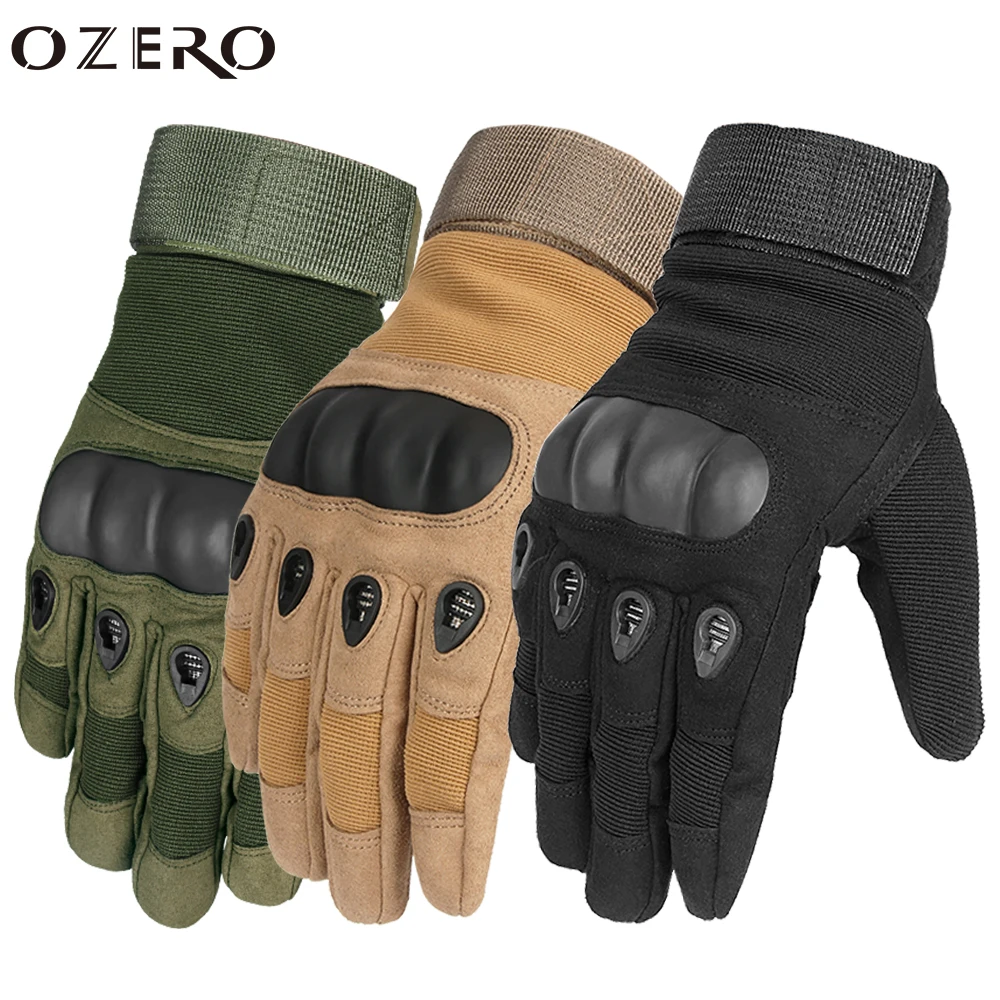 OZERO Tactical Gloves Military Hard Knuckle Gym Men's Combat Shooting Airsoft Paintball Motorcycle Riding Touch Screen Gloves