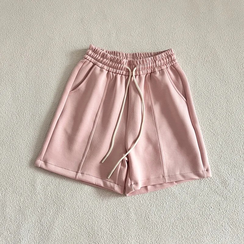 Women's Y2K Clothes Cotton Shorts Summer High Waist Leisure Drawstring Straight Wide Leg Sweatpants Fashion Korean Style 2023