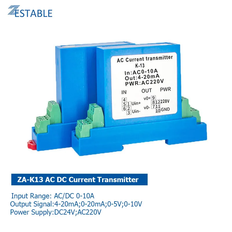 Передатчик переменного и постоянного тока 0-10 А преобразователь 4-20 мА 5 в 10 выход 24