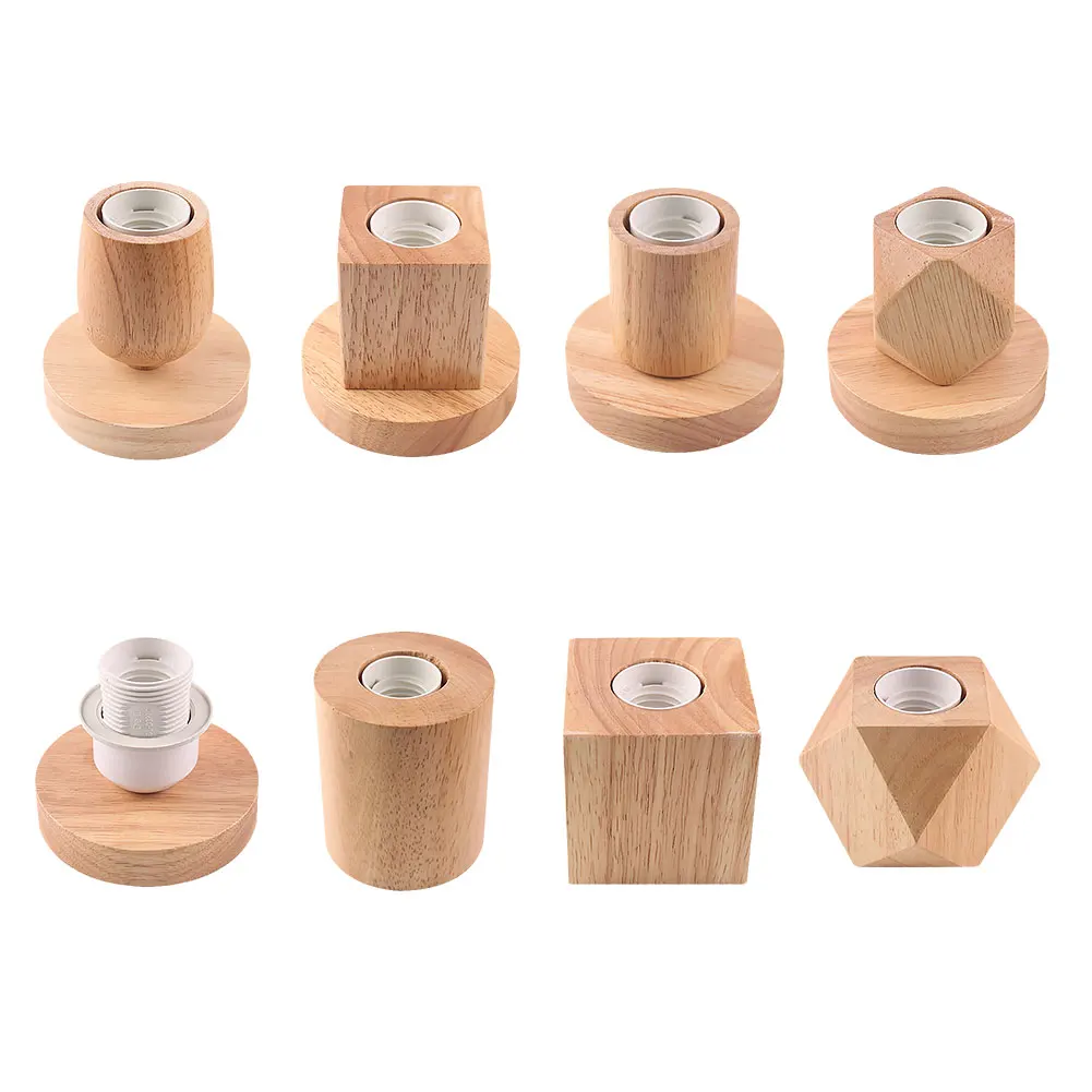 

Основание для настольной лампы из твердой древесины, простой деревянный держатель для лампы с переключателем, лаконичный держатель для ноч...