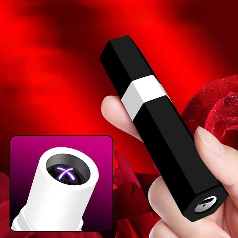 

New Double Arc Cigarette Lighter Blow Charge Lighter Smoking Set Gift